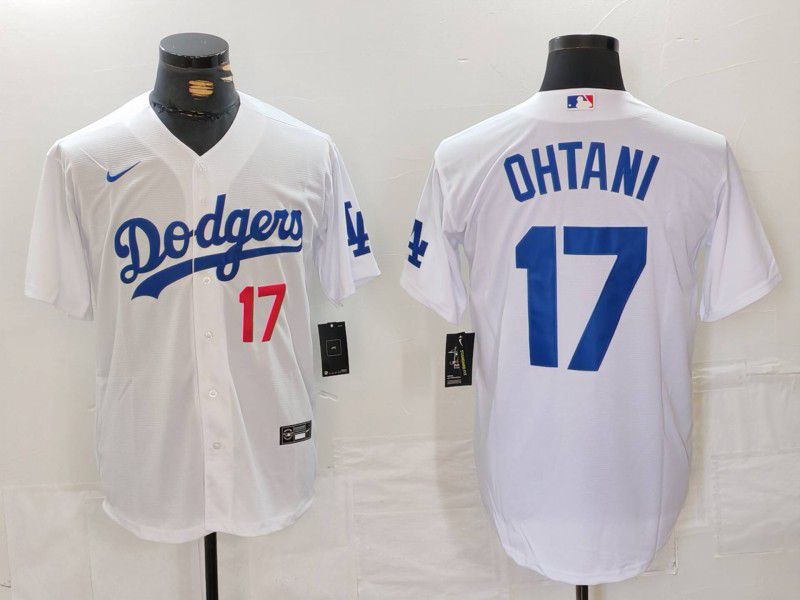 Men Los Angeles Dodgers #17 Ohtani White Game 2024 Nike MLB Jersey style 7131->los angeles dodgers->MLB Jersey